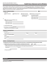Form DOH-5060 Health Home Statement and Certification - New York