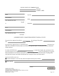 Document preview: Uniform Domestic Relations Form 13 Judgment Entry Converting Interest in Real Estate - Ohio
