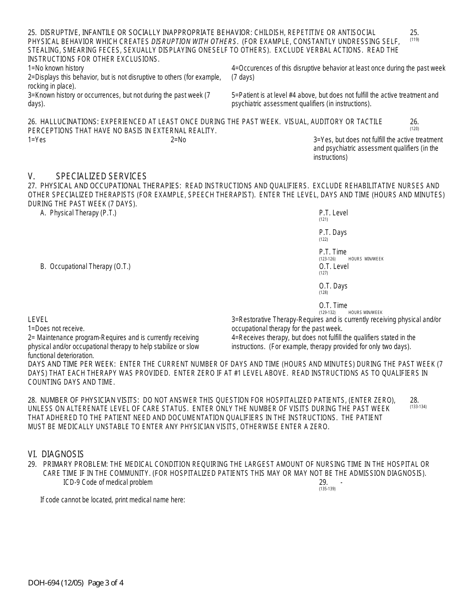 Form DOH-694 Hospital and Community Patient Review Instrument (Hc-Pri) - New York, Page 3
