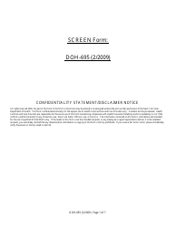 Form DOH-695 Screen Form - New York