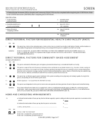 Form DOH-695 Screen Form - New York, Page 2
