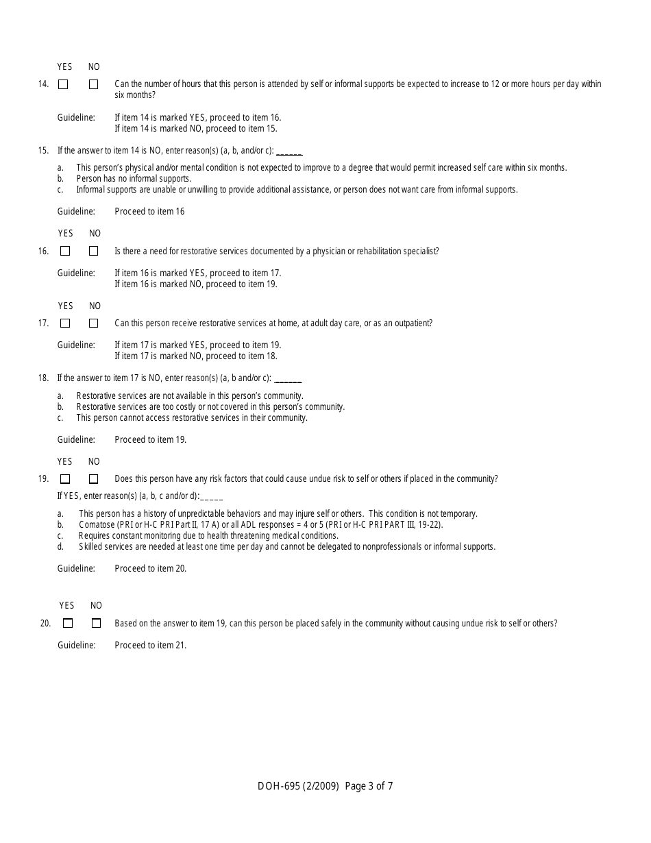 Form DOH-695 Screen Form - New York, Page 3