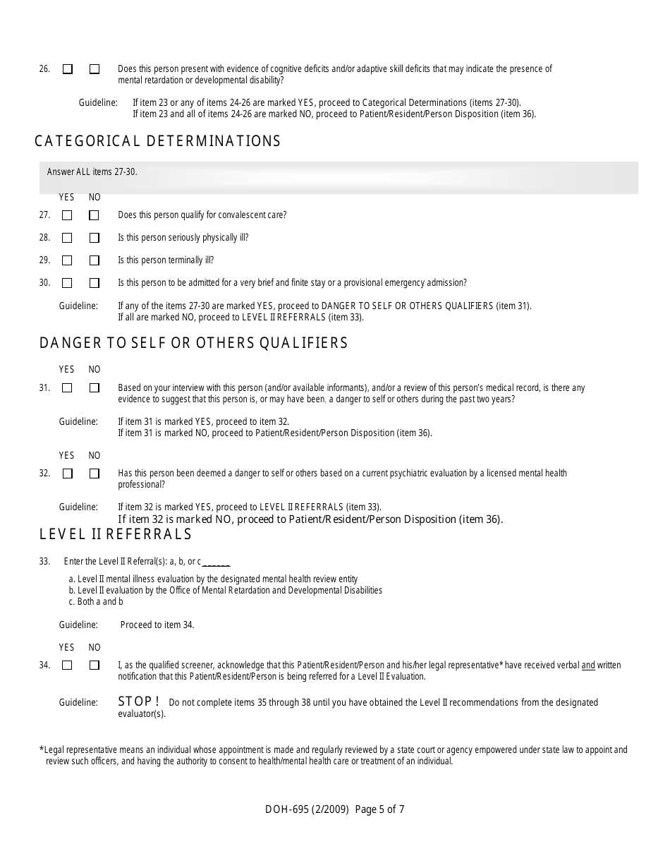 Form DOH-695 - Fill Out, Sign Online and Download Printable PDF, New ...