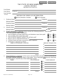Document preview: Form NHJB-2131-P Motion for Order of Distribution - New Hampshire