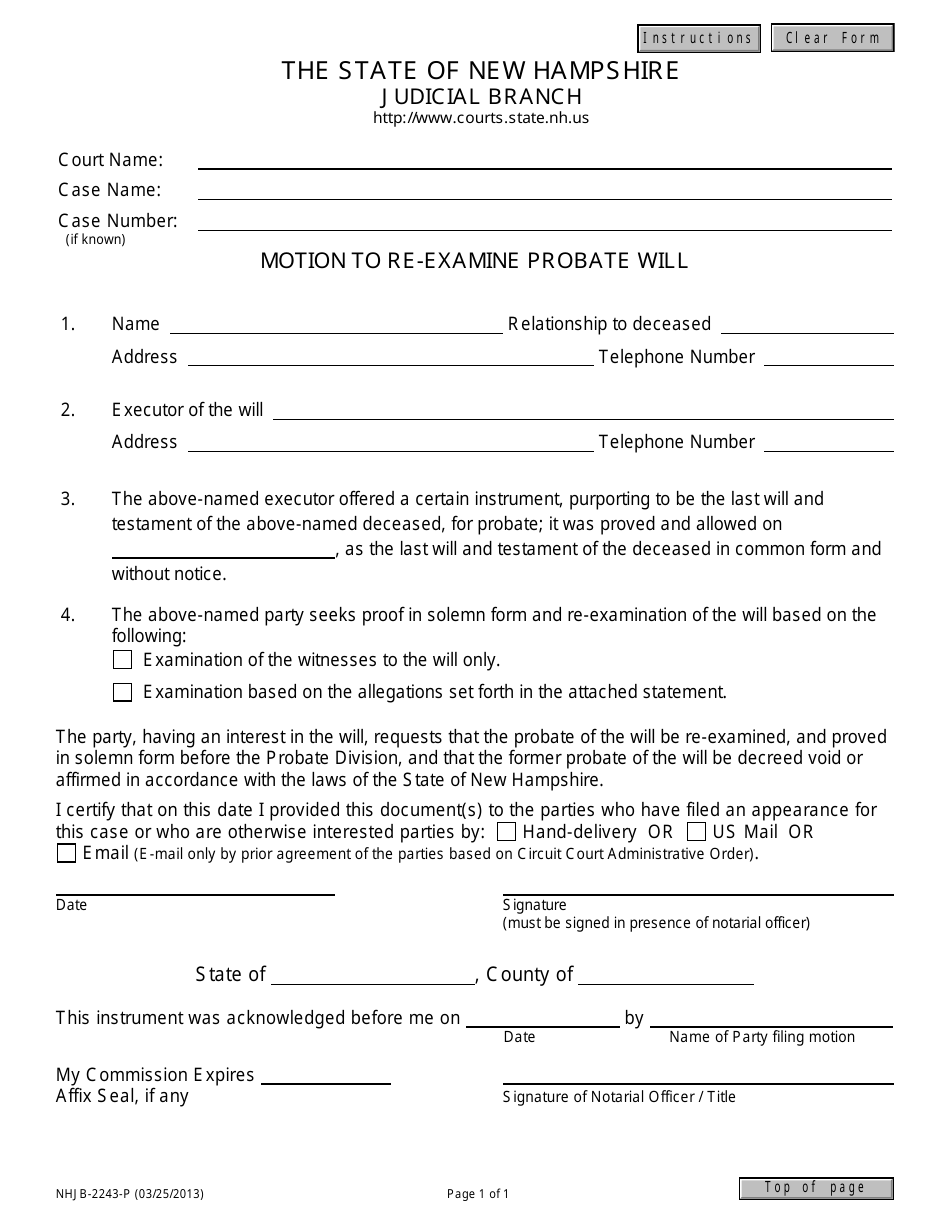 Form NHJB 2243 P Fill Out Sign Online and Download Fillable PDF New