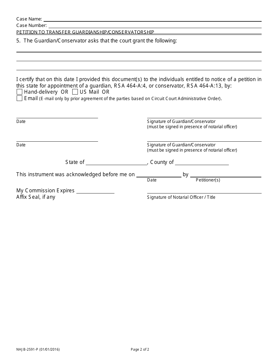 Form NHJB-2591-P Petition to Transfer Guardianship / Conservatorship (Rsa 464-c:16) - New Hampshire, Page 2