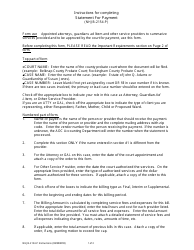 Instructions for Form NHJB-2154-P Statement for Payment - New Hampshire