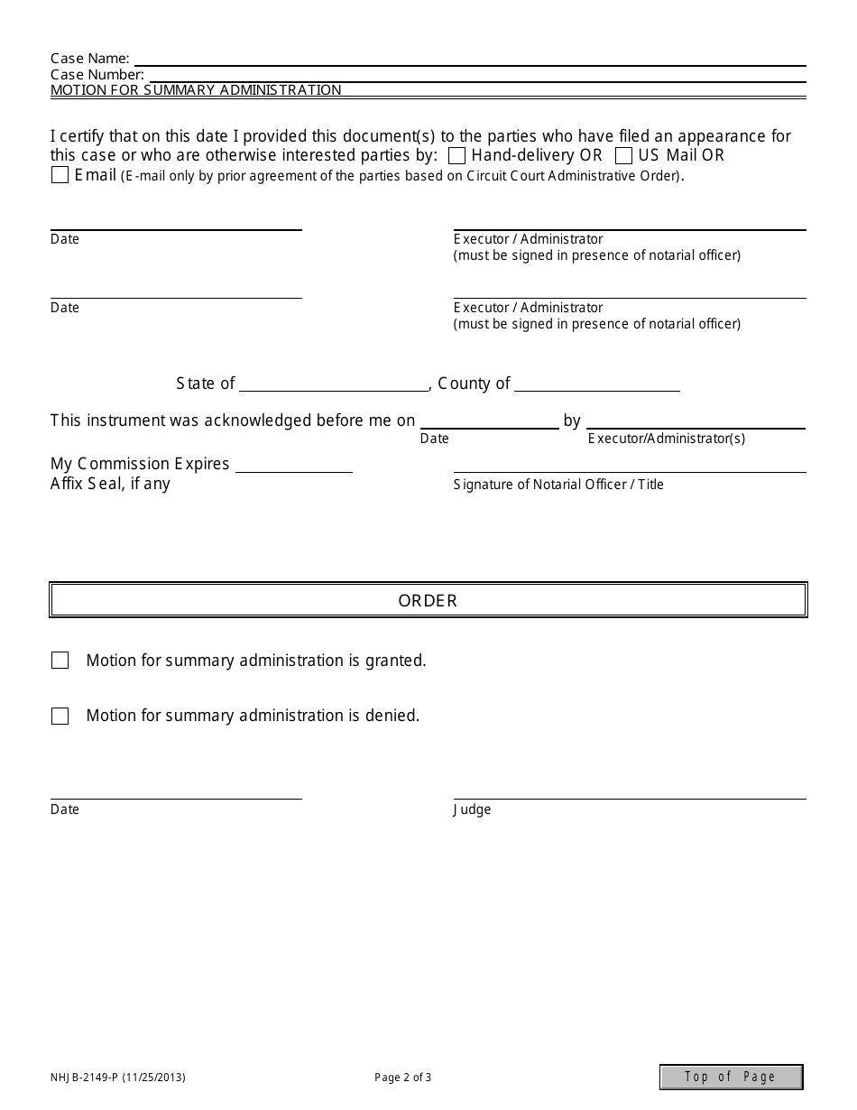 Form NHJB-2149-P - Fill Out, Sign Online and Download Fillable PDF, New ...