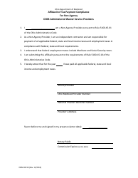 Document preview: Form ODM02219 Affidavit of Tax Payment Compliance for Non-agency Odm-Administered Waiver Service Providers - Ohio