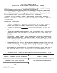 Form ODM03749 Authorization for Certificate of Group Health Plan Coverage - Ohio