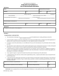 Document preview: Form ODM03397 Authorization for the Release or Use of Protected Health Information - Ohio