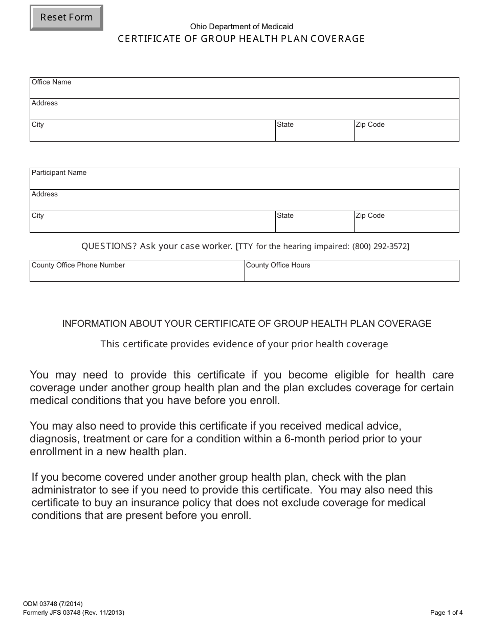 Form ODM03748 Download Fillable PDF or Fill Online Form ODM03748 Download Fillable PDF or Fill Online