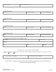Form ODM03748 Certificate of Group Health Plan Coverage - Ohio, Page 2