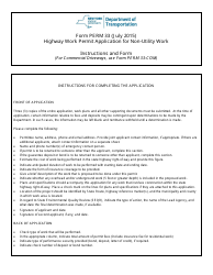 Form PERM33 Highway Work Permit Application for Non-utility Work - New York