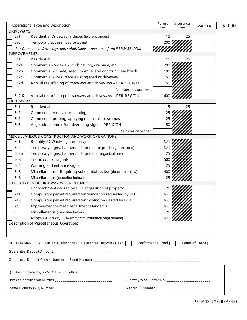 Form PERM33 - Fill Out, Sign Online and Download Fillable PDF, New York ...