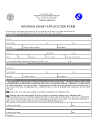 Document preview: Riparian Grant Application Form - New Jersey