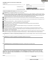 Document preview: Form UCS-840C Commercial Division Request for Judicial Intervention Addendum - New York