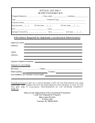 Document preview: Njems Pre-review Form - Information Required for Highlands Jurisdictional Determination - New Jersey