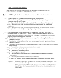 Highlands Preservation General Permit Authorization Application Checklist - New Jersey, Page 2