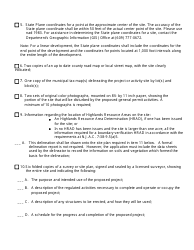 Highlands Preservation General Permit Authorization Application Checklist - New Jersey, Page 4