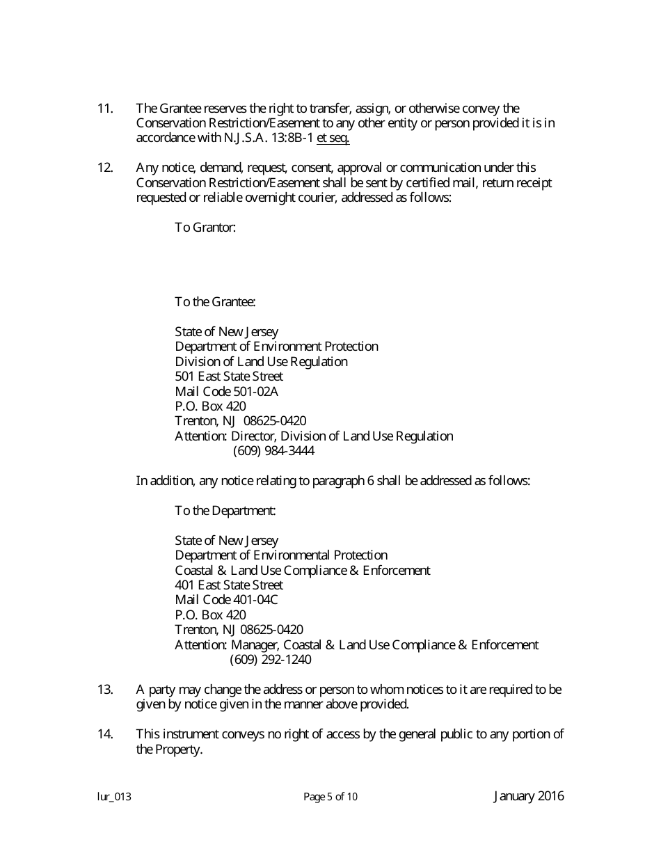 Grant of Conservation Restriction / Easement (Forest Preservation Area) - New Jersey, Page 5