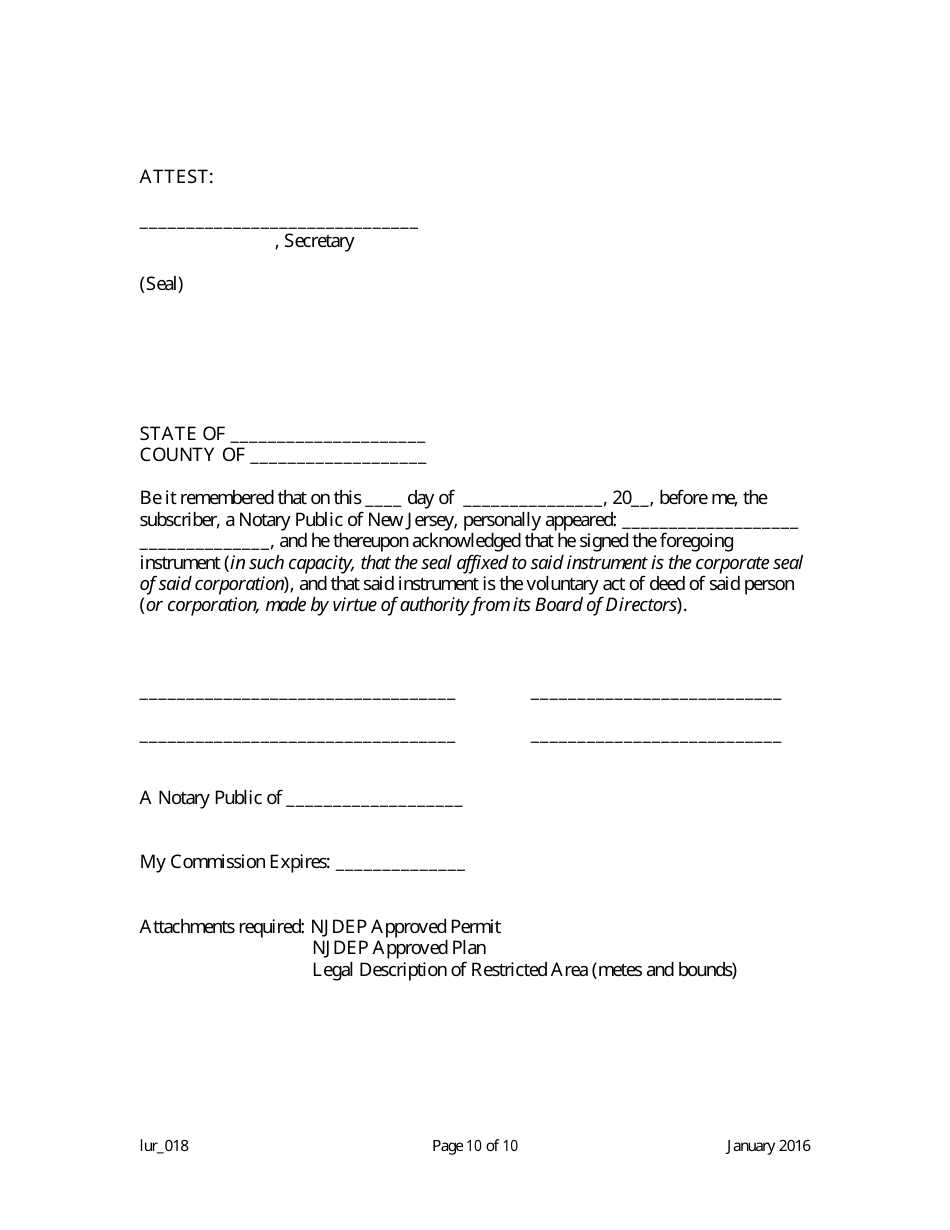 Grant of Conservation Restriction / Easement (Special Water Resource Protection Area) - New Jersey, Page 10