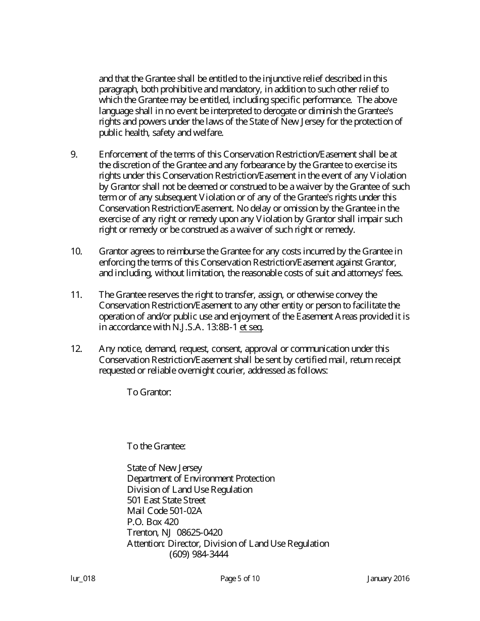 Grant of Conservation Restriction / Easement (Special Water Resource Protection Area) - New Jersey, Page 5