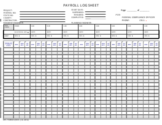 OFC Form 3 &quot;Payroll Log Sheet&quot; - New Hampshire