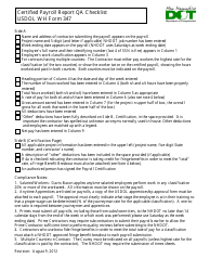 USDOL WH Form 347 &quot;Certified Payroll Report Qa Checklist&quot; - New Hampshire