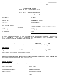 Form M-60 Vegetation Clearing Agreement - Oklahoma