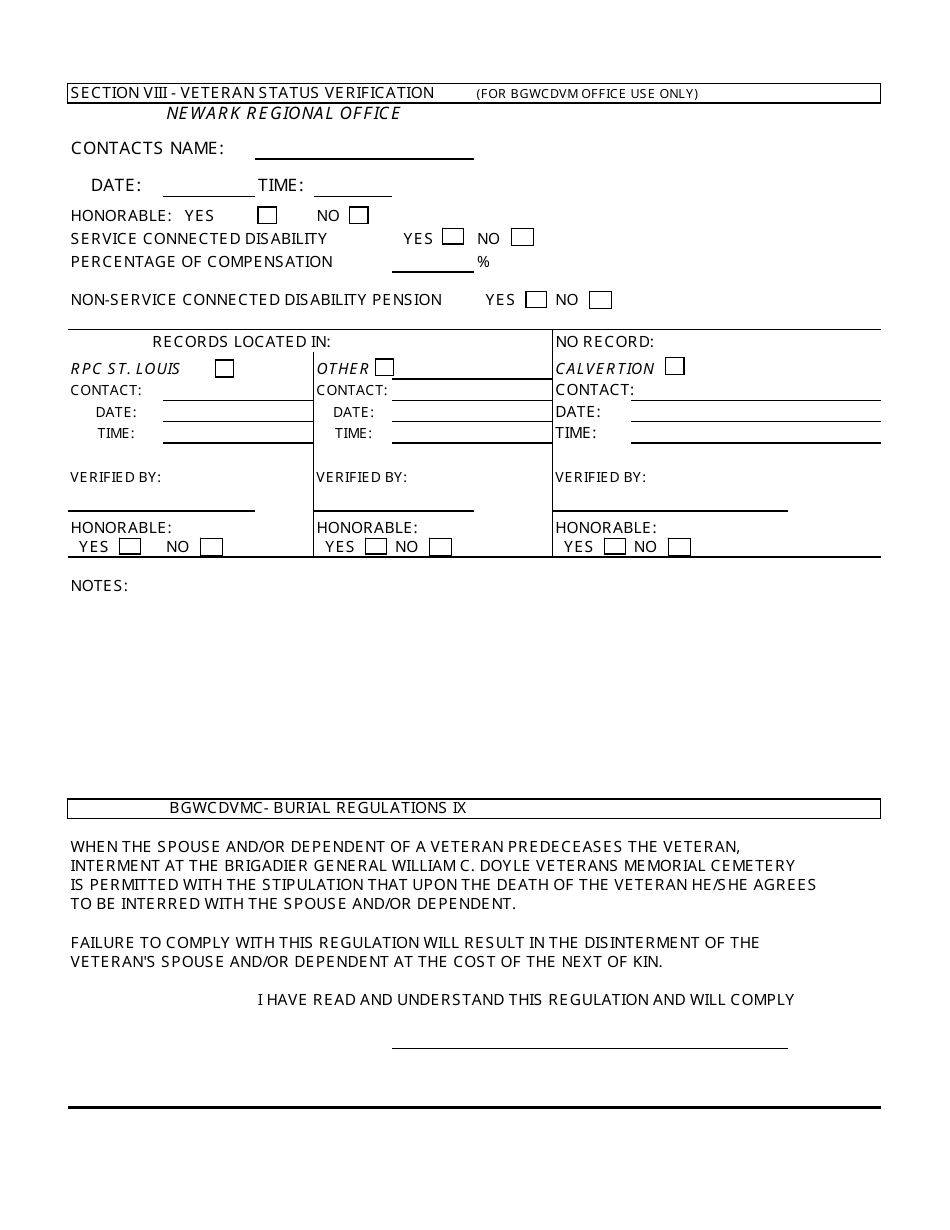 NJDMAVA Form 24P Eligibility for Interment at William C. Doyle Veterans Cemetery - New Jersey, Page 2