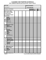 NJDMAVA Form 109 &quot;Cleaning and Painting Schedule&quot; - New Jersey