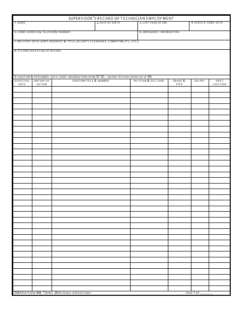 NJDMAVA Form 904  Printable Pdf