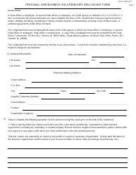 Form NJSEC BDF Personal and Business Relationship Disclosure Form - New Jersey