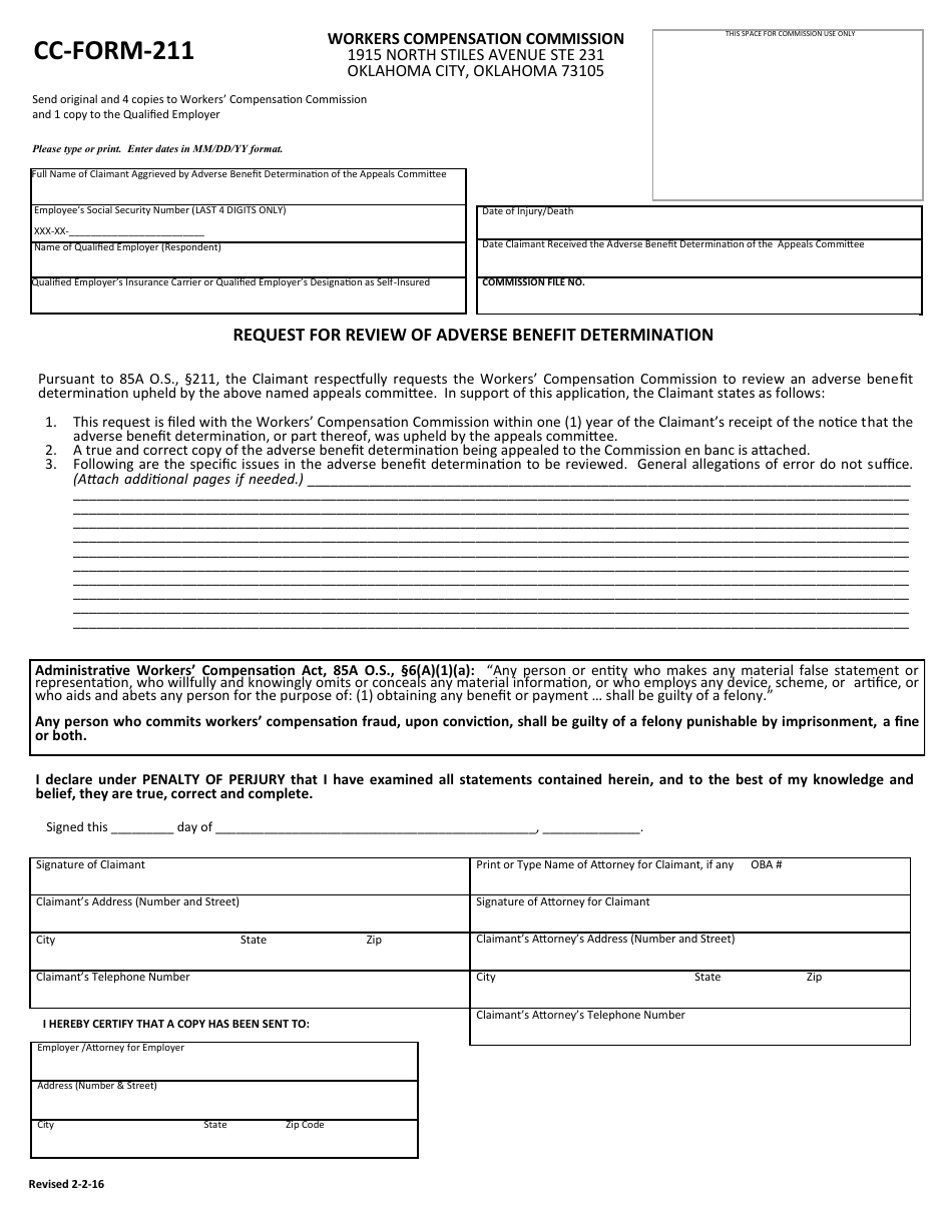 CC- Form 211 - Fill Out, Sign Online and Download Fillable PDF ...