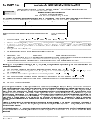CC- Form 463 &quot;Application for Independent Medical Examiner&quot; - Oklahoma