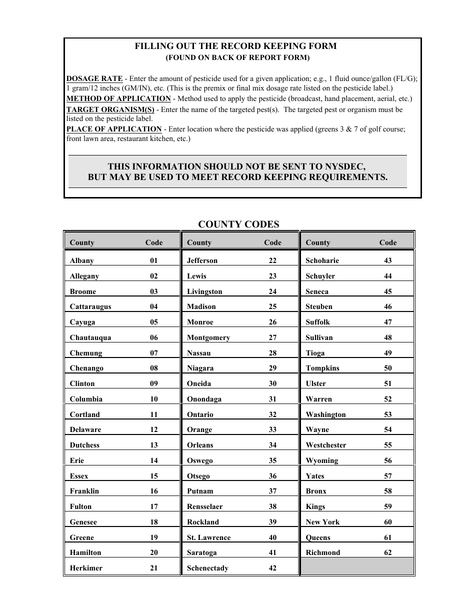 Form 44-15-26 Applicator / Technician Pesticide Annual Report - New York, Page 4