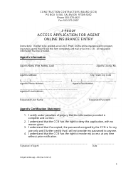 Document preview: E-Proof Access Application for Agent Online Insurance Entry - Oregon