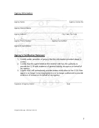 E-Proof Access Application for Agent Online Insurance Entry - Oregon, Page 2