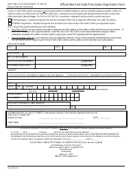 Document preview: Form DOH-4329 Official New York State Prescription Registration Form - New York