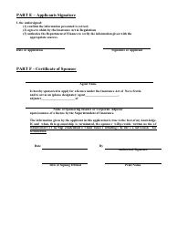Individual Insurance Licence Application - Nova Scotia, Canada, Page 5