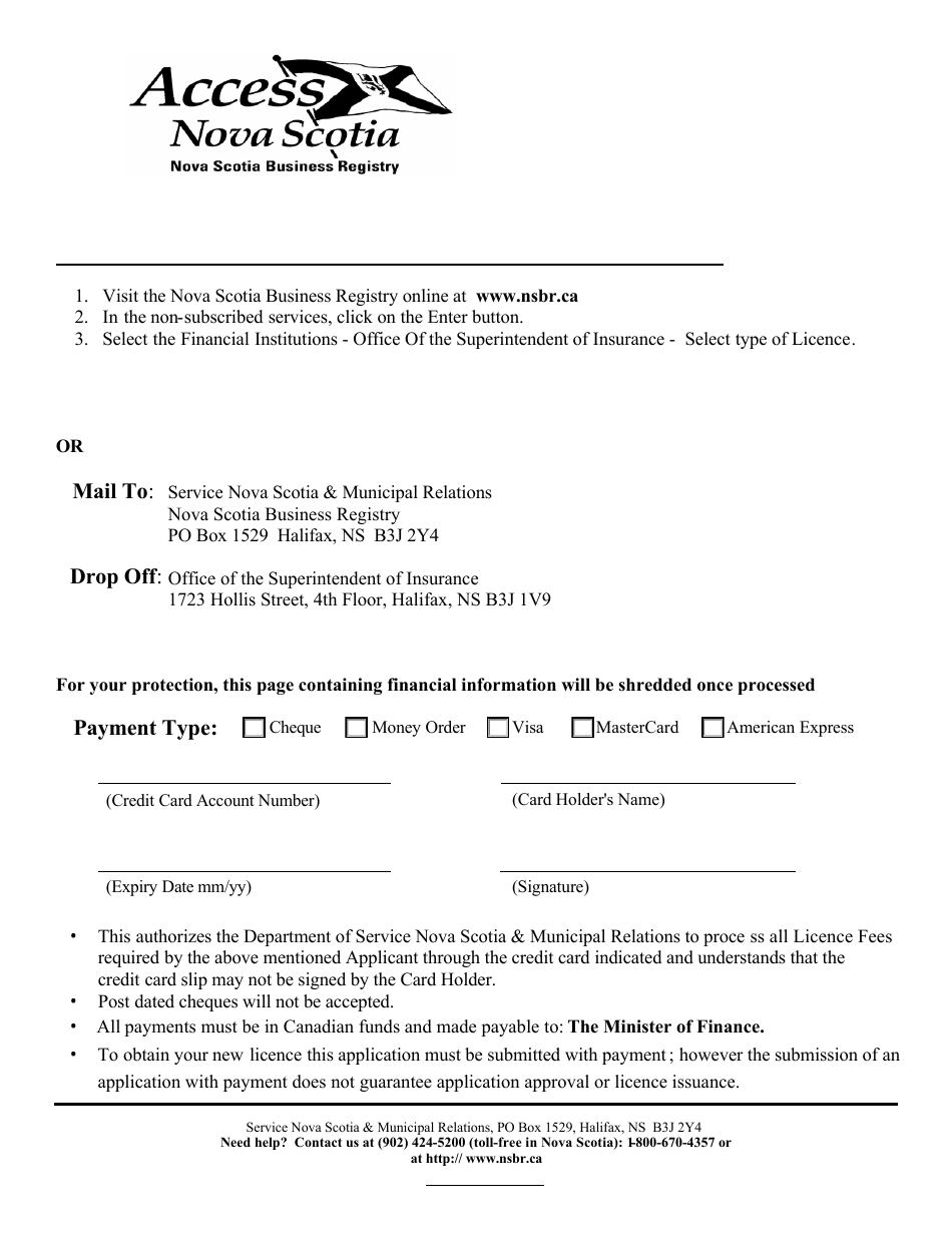 Individual Insurance Licence Application - Nova Scotia, Canada, Page 9