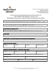 Registration Information for Applicants of the Mining and Mineral Rights Tax - Newfoundland and Labrador, Canada