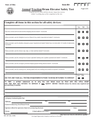 Form DIC4337 Annual Traction/Drum Elevator Safety Test - Ohio, Page 2