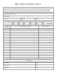 Ohio Bid Tabulation Sheet Download Printable PDF | Templateroller