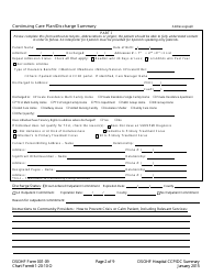 DSOHF Form 001-09 Continuing Care Plan/Discharge Summary - North Carolina, Page 2