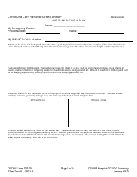 DSOHF Form 001-09 Continuing Care Plan/Discharge Summary - North Carolina, Page 5