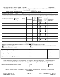 DSOHF Form 001-09 Continuing Care Plan/Discharge Summary - North Carolina, Page 9