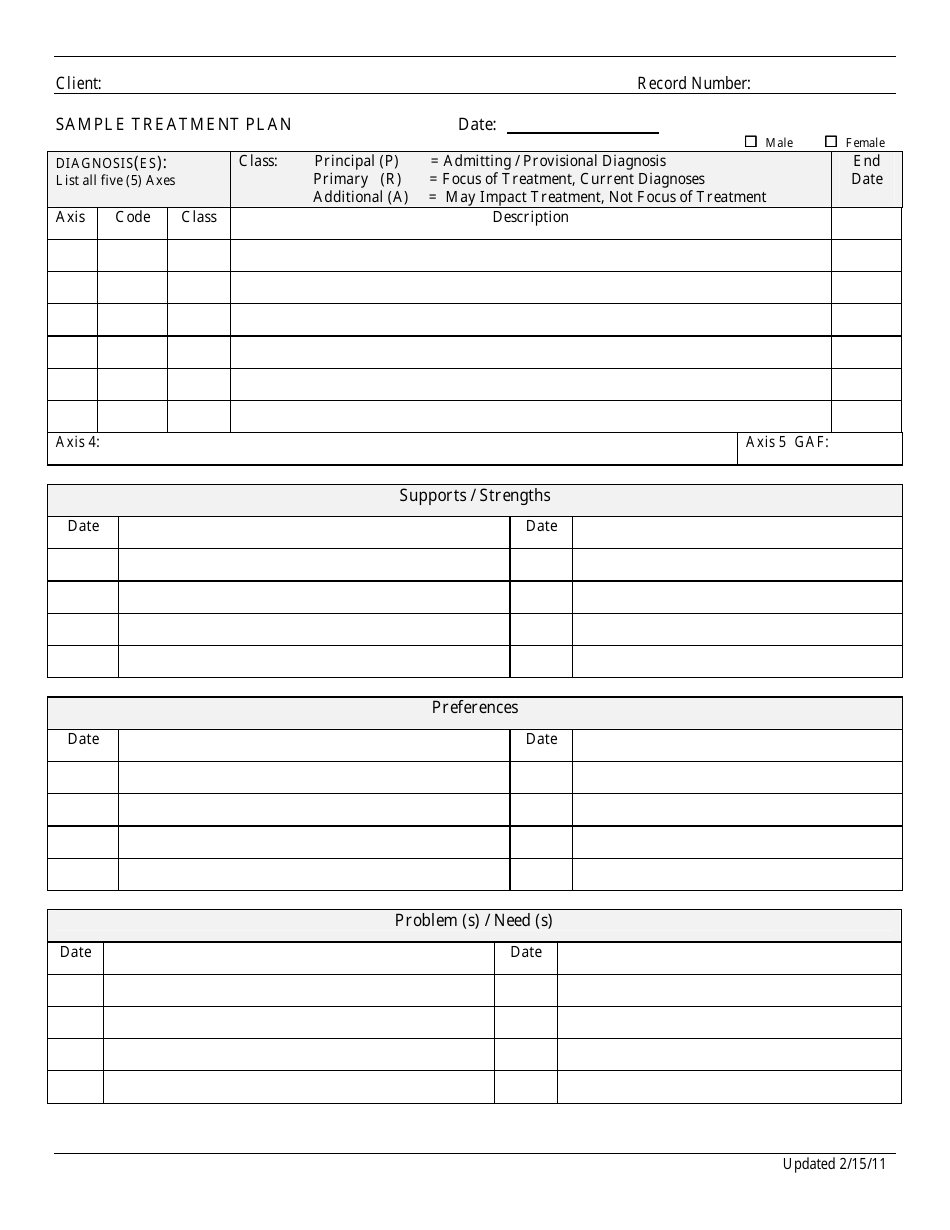 North Carolina Sample Treatment Plan - Fill Out, Sign Online and ...