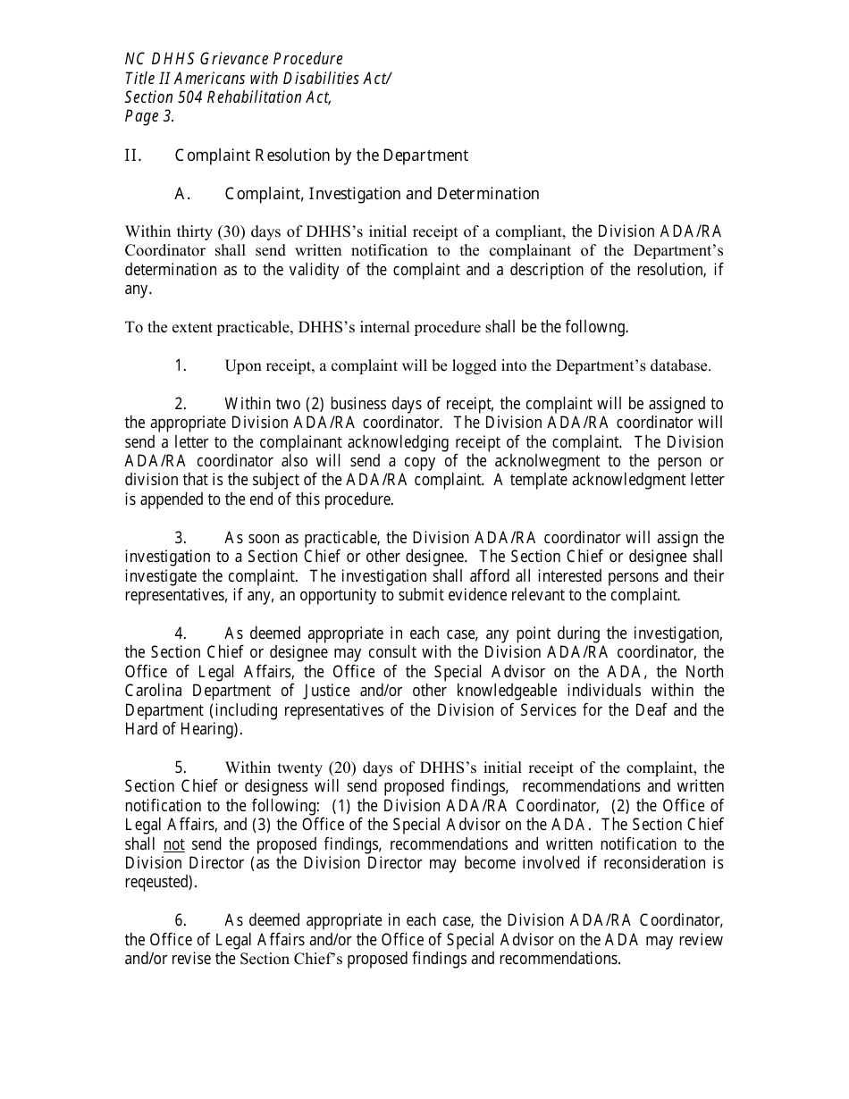 Complaint Form - North Carolina, Page 3